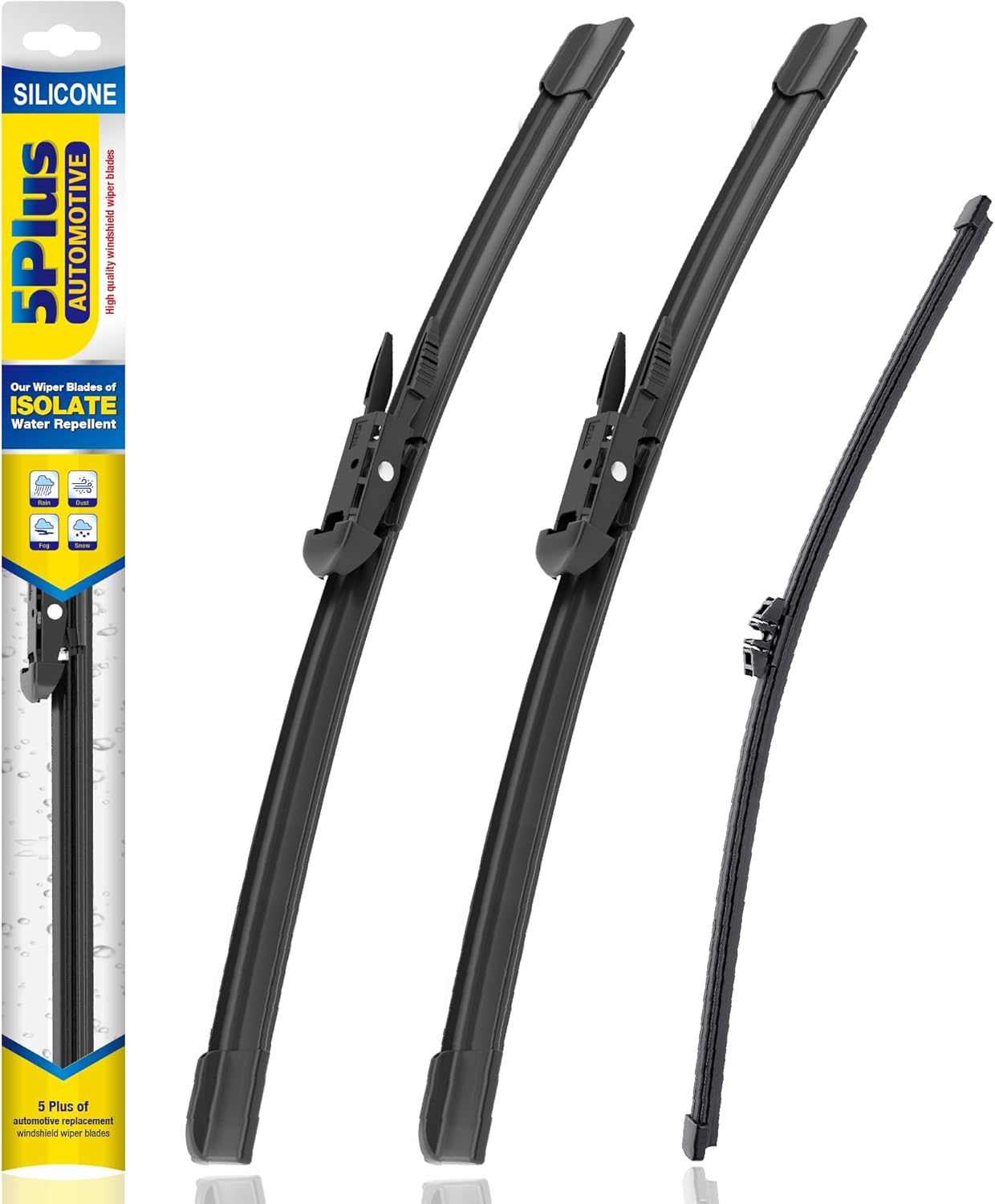 5 PLUS® Silicone Windshield Wipers Replacement for Ford Edge 2015 2016 2017 2018 2019 2020 2021 2022 2023 Wiper Blades(Set of 3),Automotive Replacement Windshield Wiper Blades For My Car-28"/28"/15"