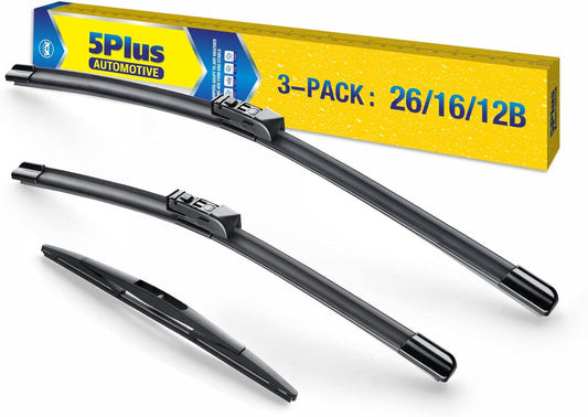 3 Wipers 26"/16"/12" Replacement For SUBARU CrossTrek 2023 2022 2021 2020 2019 2018 Impreza 2023-2017 wiper blades(Set of 3), 26 Inch+16 Inch Windshield Wiper Blades with 12 Inch Rear Wiper Blade