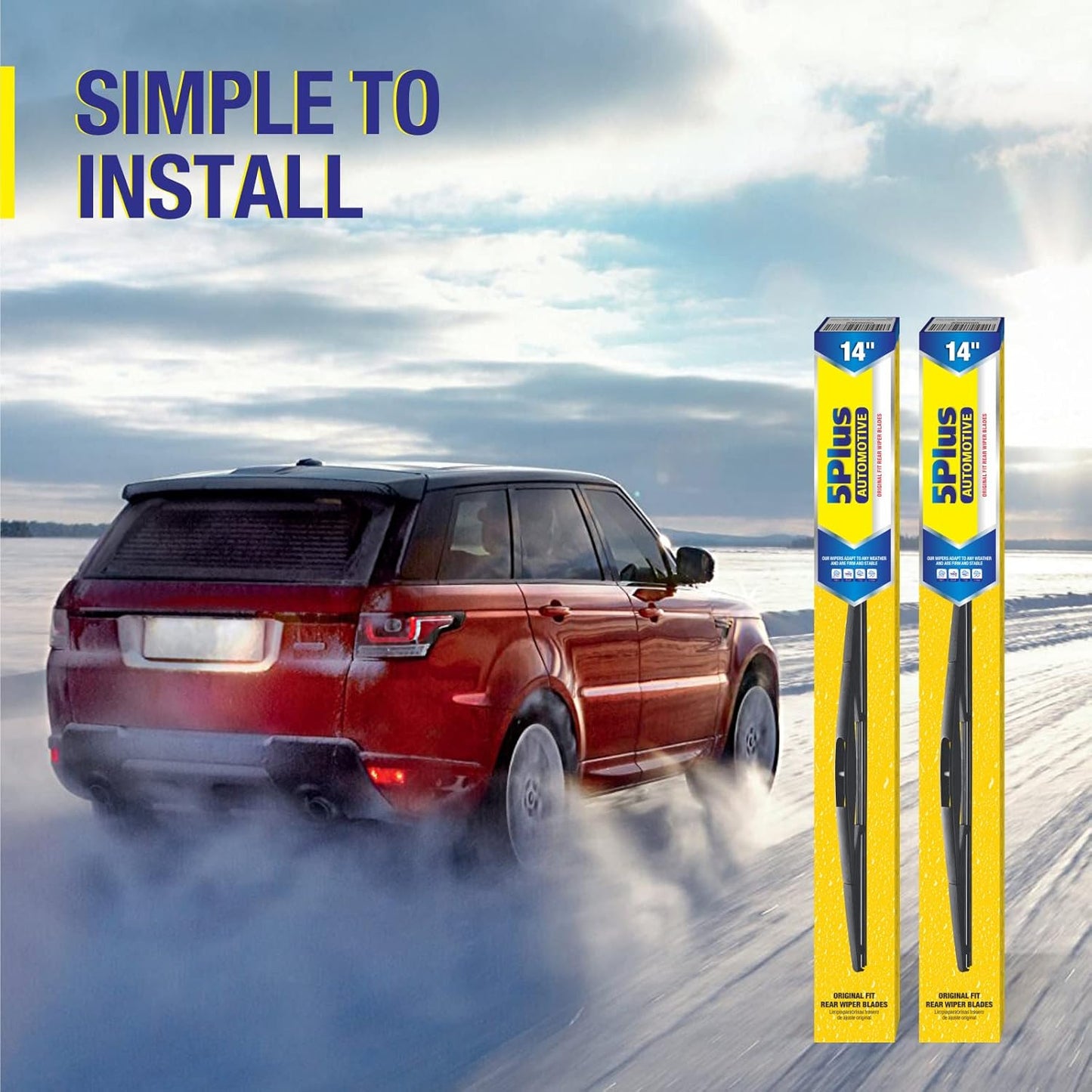 5 PLUS Rear Wiper Blade 14 inch (14-B), Replacement for Honda CRV 2011-2007 Fit 2020-2007 Pilot 2020-2016,2008-2003 /Acura RDX 2018-2007 MDX 2020-2014 Back Windshield Wiper Blade +More