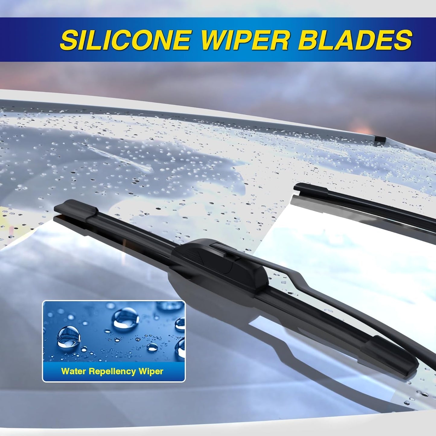 5 PLUS® Silicone Windshield Wipers Replacement for Ford Edge 2015 2016 2017 2018 2019 2020 2021 2022 2023 Wiper Blades(Set of 3),Automotive Replacement Windshield Wiper Blades For My Car-28"/28"/15"
