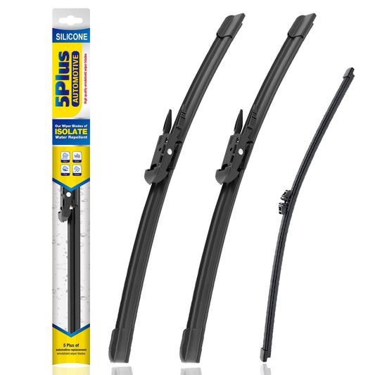 5 PLUS® Silicone Windshield Wipers Replacement for Ford Edge 2015 2016 2017 2018 2019 2020 2021 2022 2023 Wiper Blades(Set of 3),Automotive Replacement Windshield Wiper Blades For My Car-28"/28"/15"