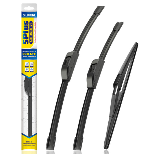 5 PLUS® Silicone Windshield Wipers Replacement for NISSAN Rogue 2014-2023 Pathfinder 2013-2020/ INFINITI QX60 2014-2021 Wiper Blades(3 PCS),Automotive Replacement Windshield Wiper Blades-26"/17"/12"