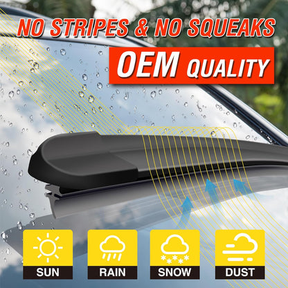 5 PLUS® 26 19 Windshield Wiper Blades(Set of 2), Automotive Replacement Windshield Wiper Blades For 2023-2017 TESLA Model 3 2022-2020 Model Y /2017-2008 Honda Accord Wiper Blades
